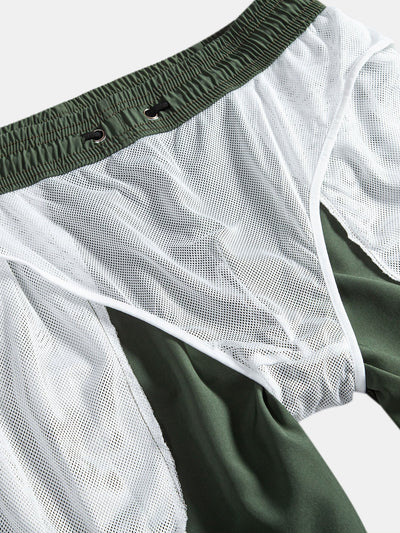 Dirk® | Hawaii Palm Tree Print Linen Look Cotton Button Up Shirt & Swim Shorts