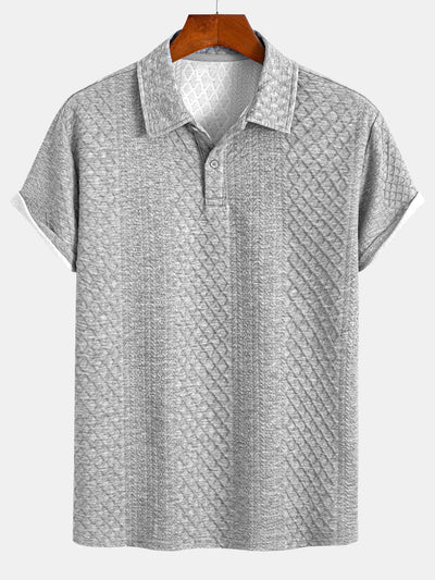 Edgardo® | Geometric Diamond Jacquard Polo & Shorts