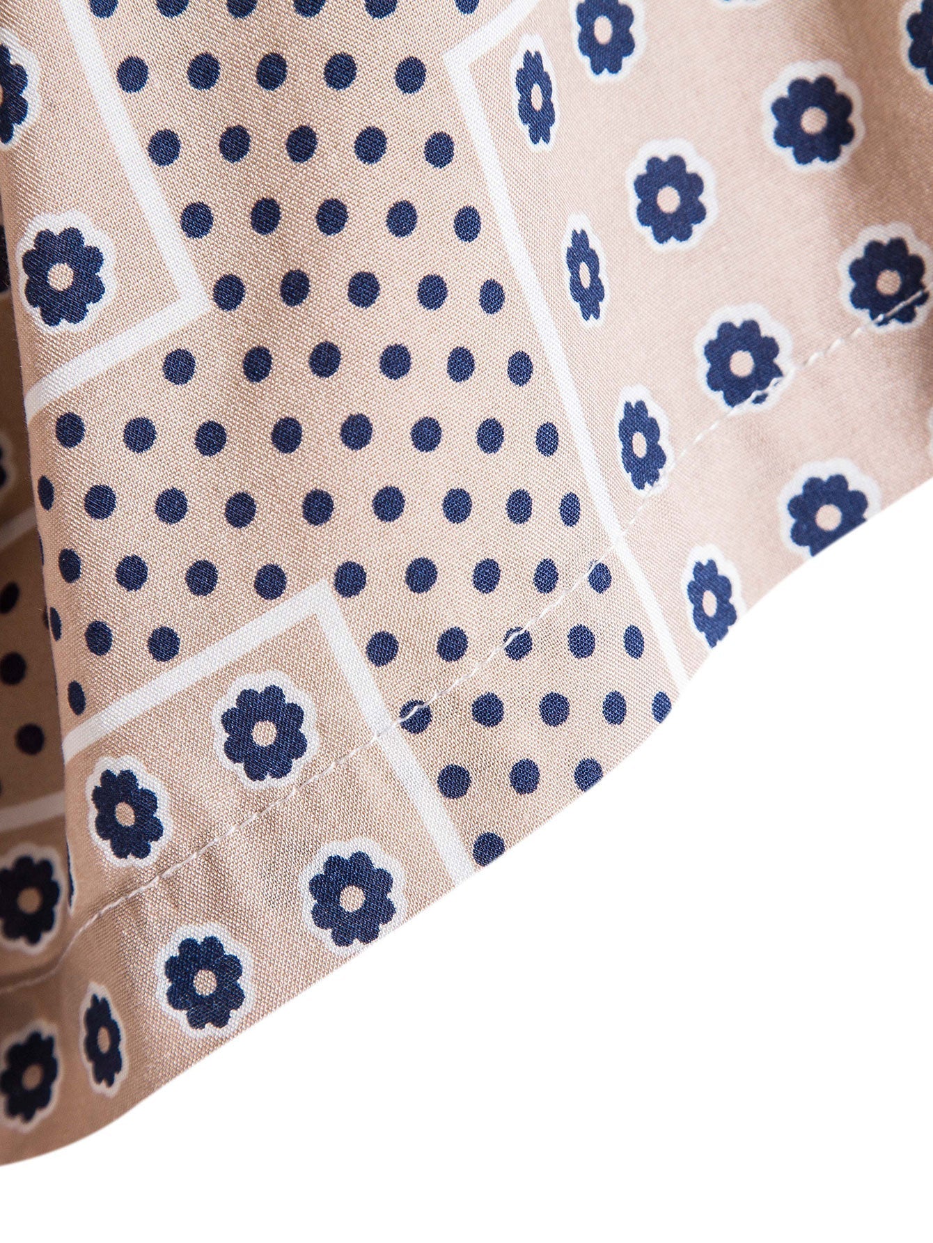 Andries® | Polka Dot Flower Print Button Up Shirt