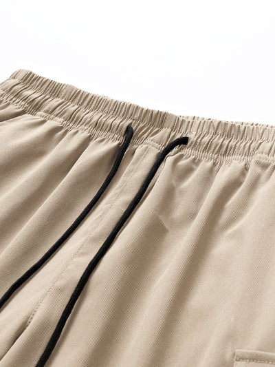 Adolfito® | 3 Pieces Solid Color Cargo Drawstring Shorts
