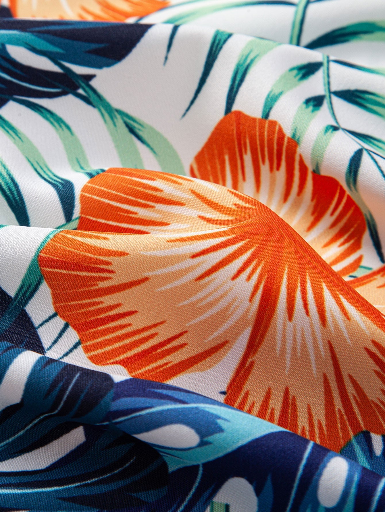 Maurice® | Tropical Flowers Print Button Up Shirt & Drawstring Swim Shorts