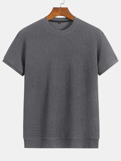 Mauricio® | Short Sleeve Waffle Ribbed Hem T-Shirt