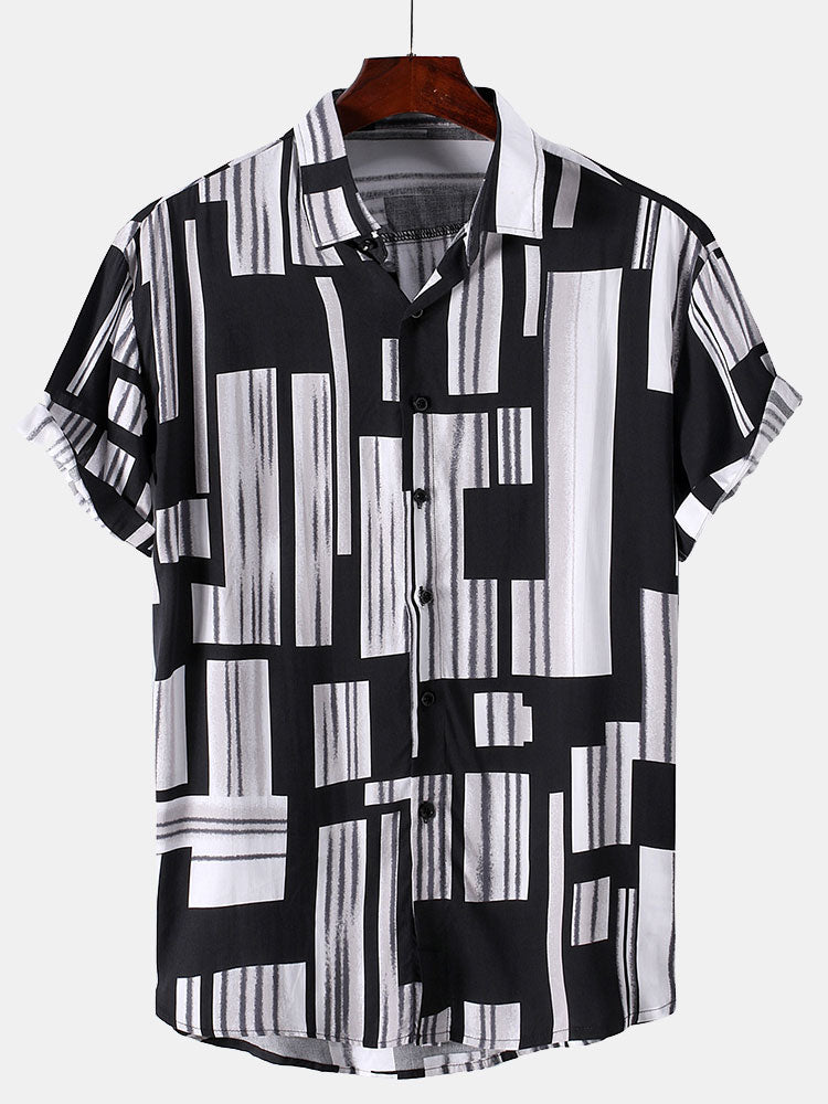 José® | Color Block Print Button Up Shirt