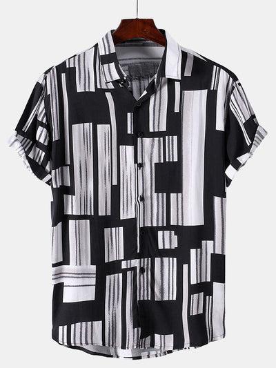 José® | Color Block Print Button Up Shirt