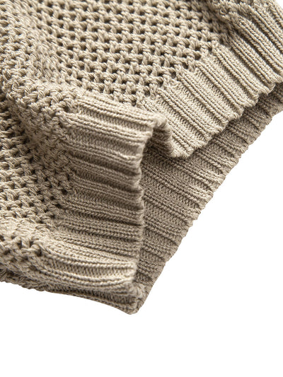 Teodoro® | Eyelet Zip Up Knit Polo Shirt