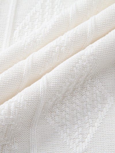 Gabriel | Geometric Jacquard Knitted Polo Shirt