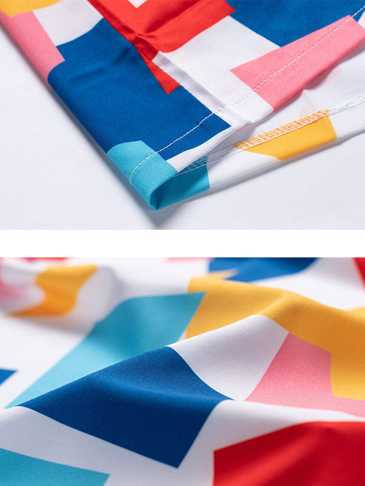 Artemi® | Geometry Print Button Up Shirt