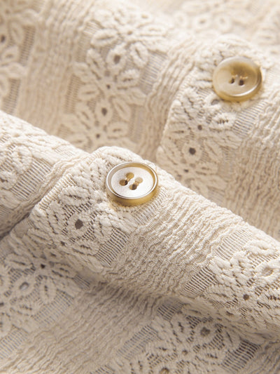Jesús® | Floral Jacquard Textured Cuban Shirt & Straight Leg Linen Pants