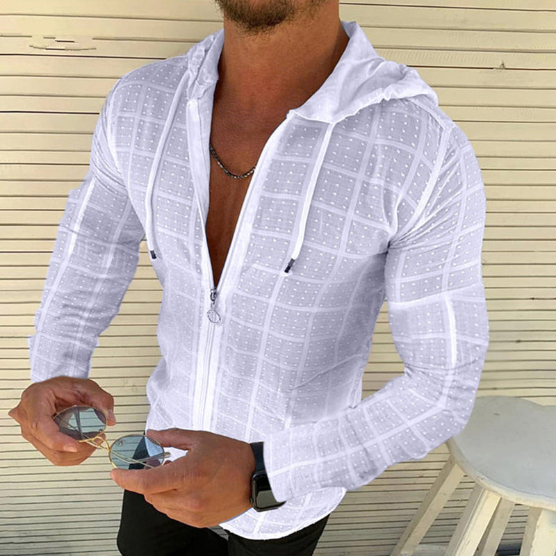 Kade® | Casual Long-Sleeved Men'S Shirt With Hood And Zip