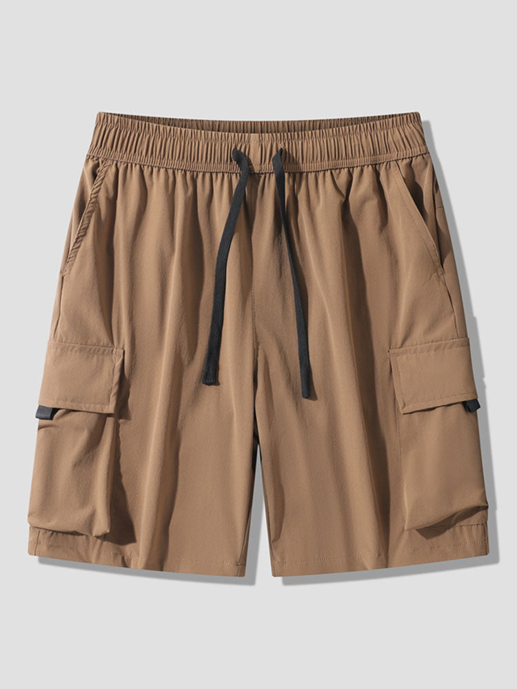 Amadeus | Solid Drawstring Cargo Shorts