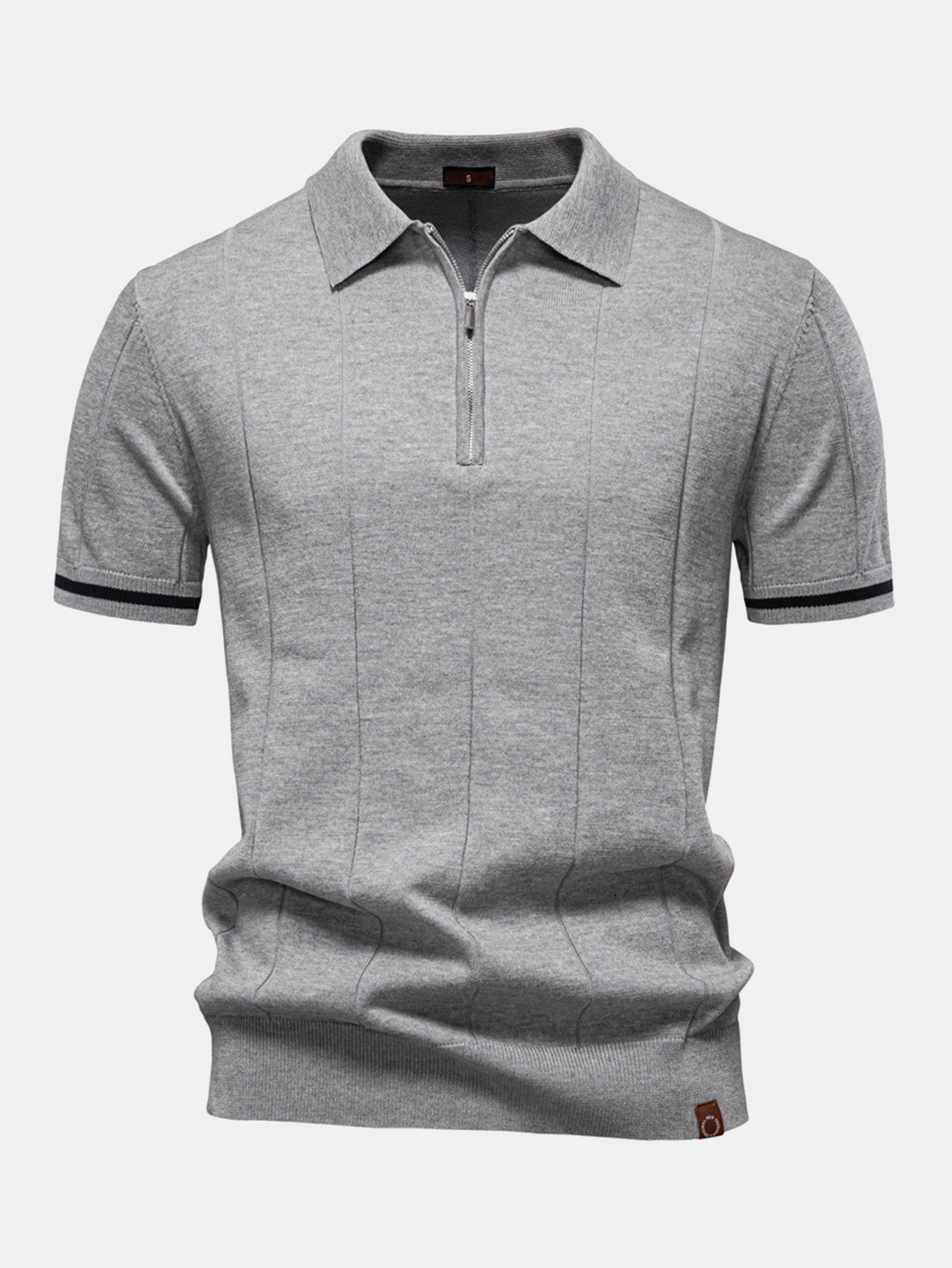 Grayson | Contrast Trim Zipper Knit Polo Shirt