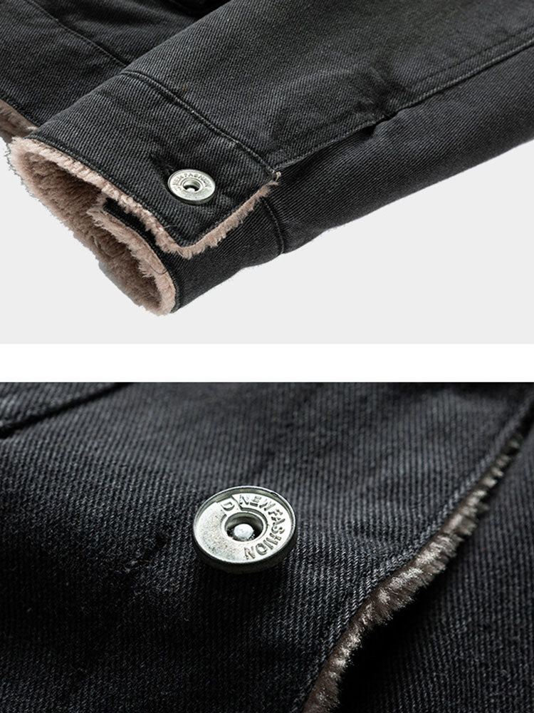 Lachlan | Regular Fit Faux Fur Lined Denim Jacket