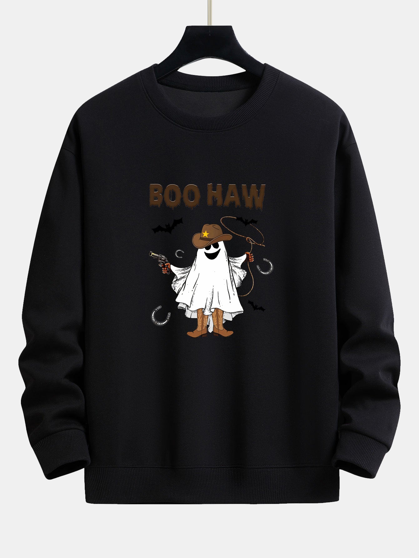 Canuto® | BOO HAW Cowboy Ghost Print Relax Fit Sweatshirt