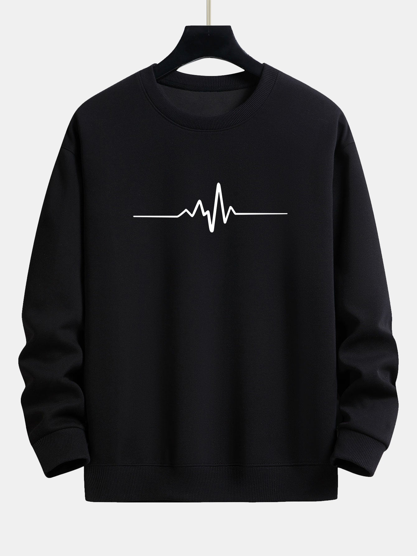 Jasiel® | Heartbeat Print Relax Fit Sweatshirt