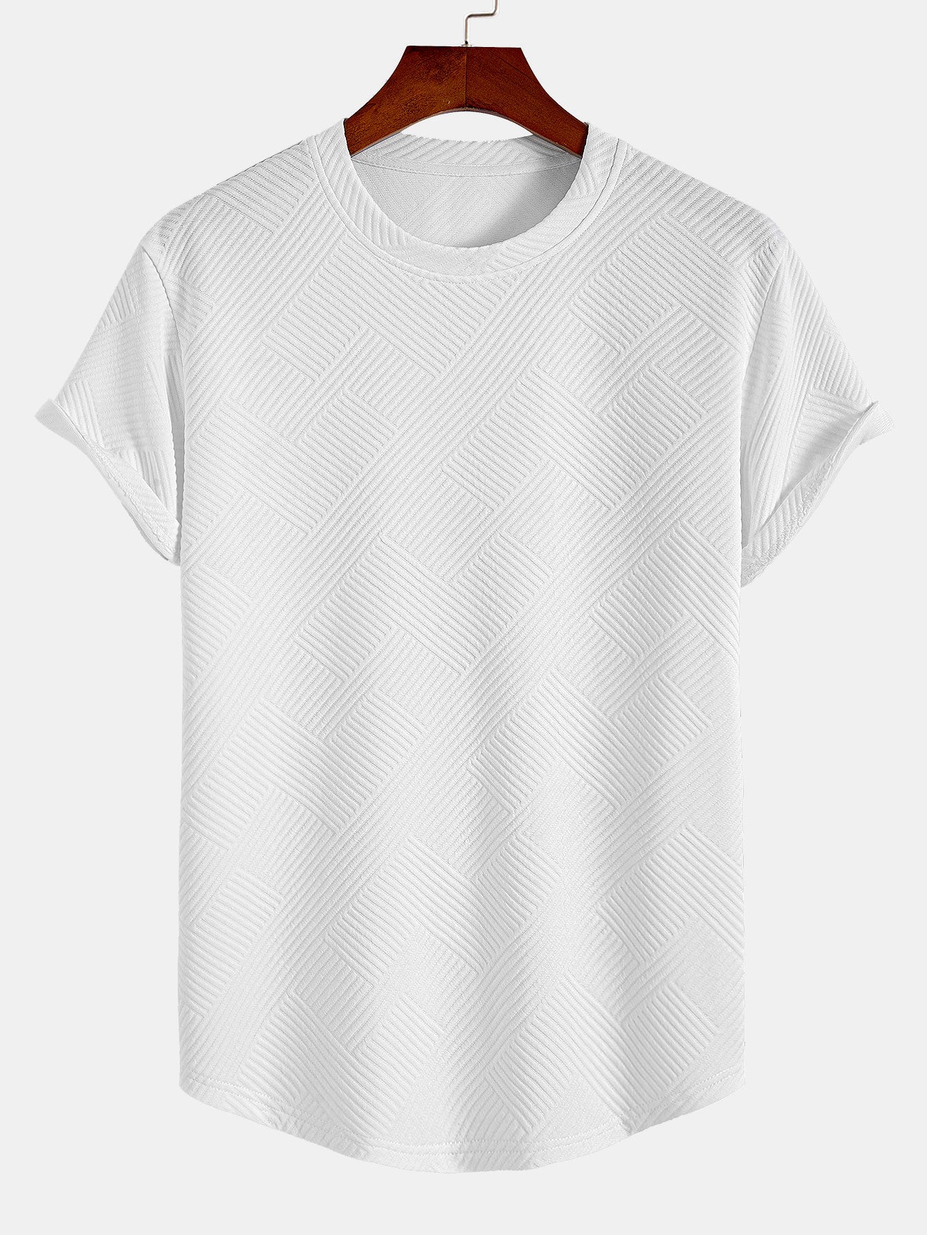 Zacarías® | Short Sleeve Stripe Jacquard Arc Hem T-Shirt