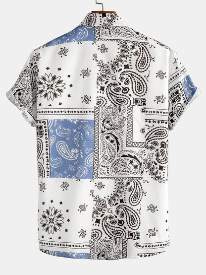 Benicio® | Paisley Print Button Up Shirt Random Pattern Design