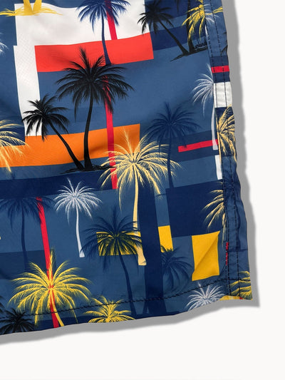 Bráulio® | Palm Tree Color Block Print Swim Shorts