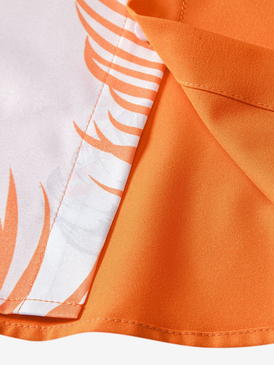 Maclovio® | Leaf Print Patchwork Button Up Shirt