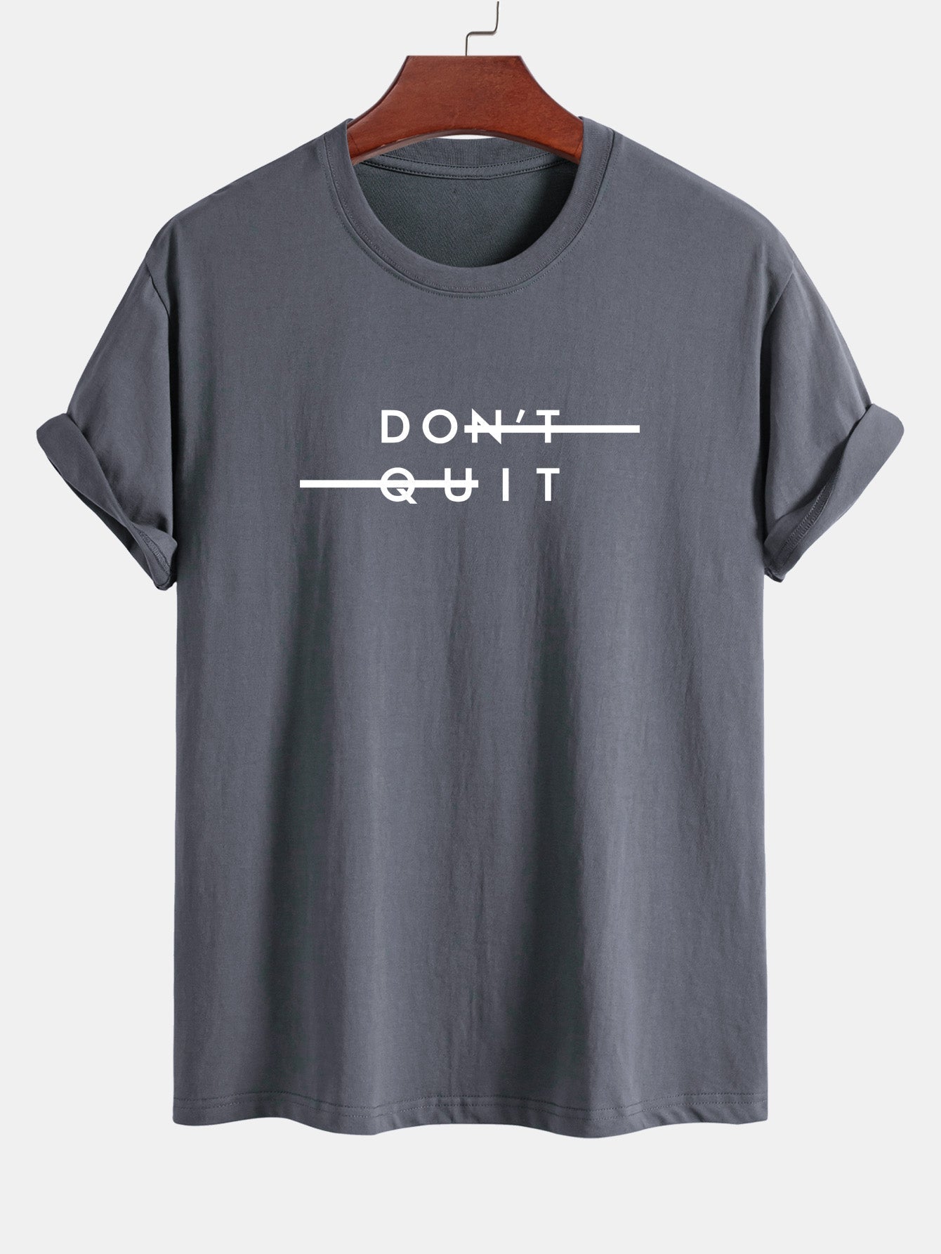 Nicodemo® | Don'T Quit Print Cotton T-Shirt