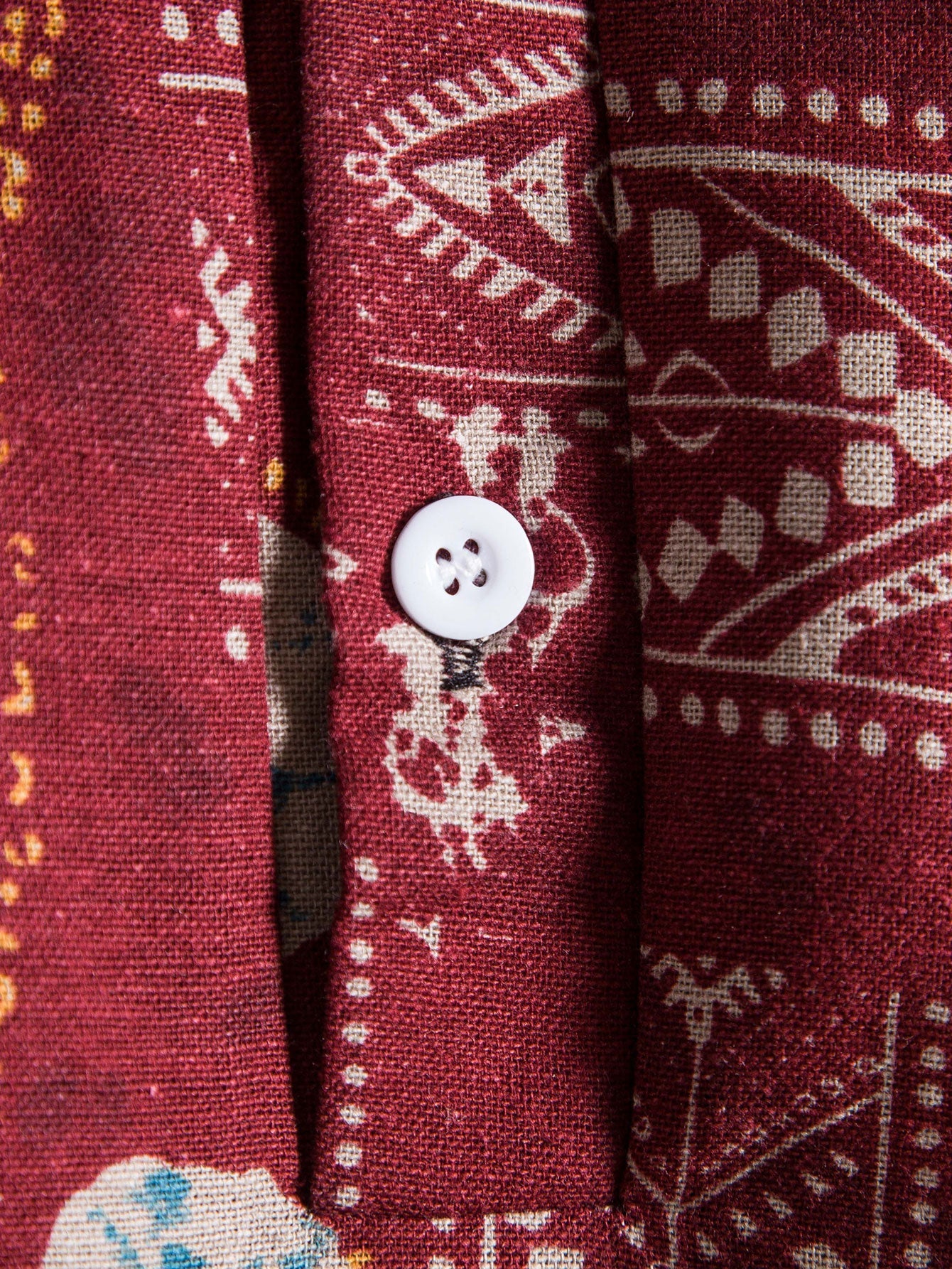 Maxwell® | Tribal Geometric Print Henry Collar Shirt