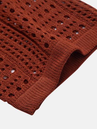 Alexander | Crochet  V Neck Polo Shirt