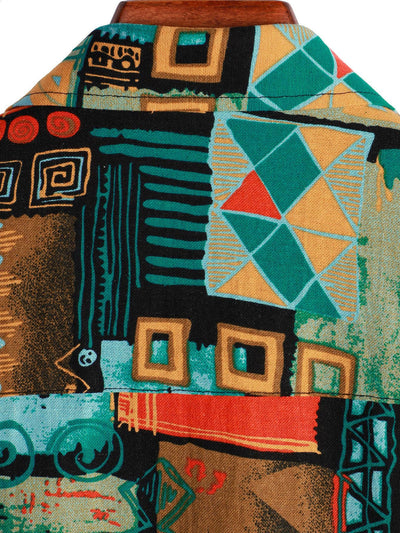 Kristian® | Tribal Geometry Print Button Up Shirt