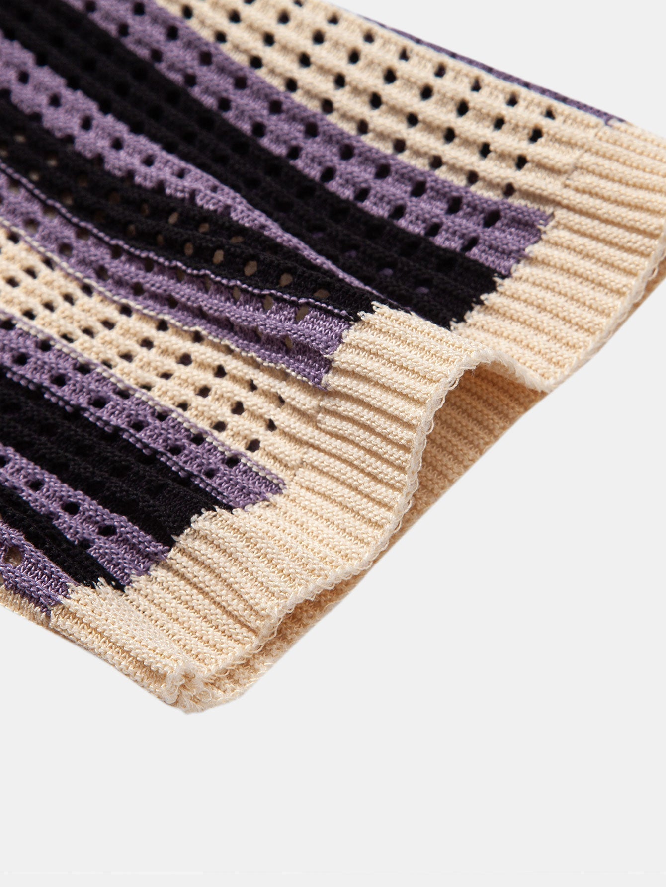 hola STRIPED SHIRT WITH CROCHET EYELETS & STRAIGHT LEG LINEN PANTS