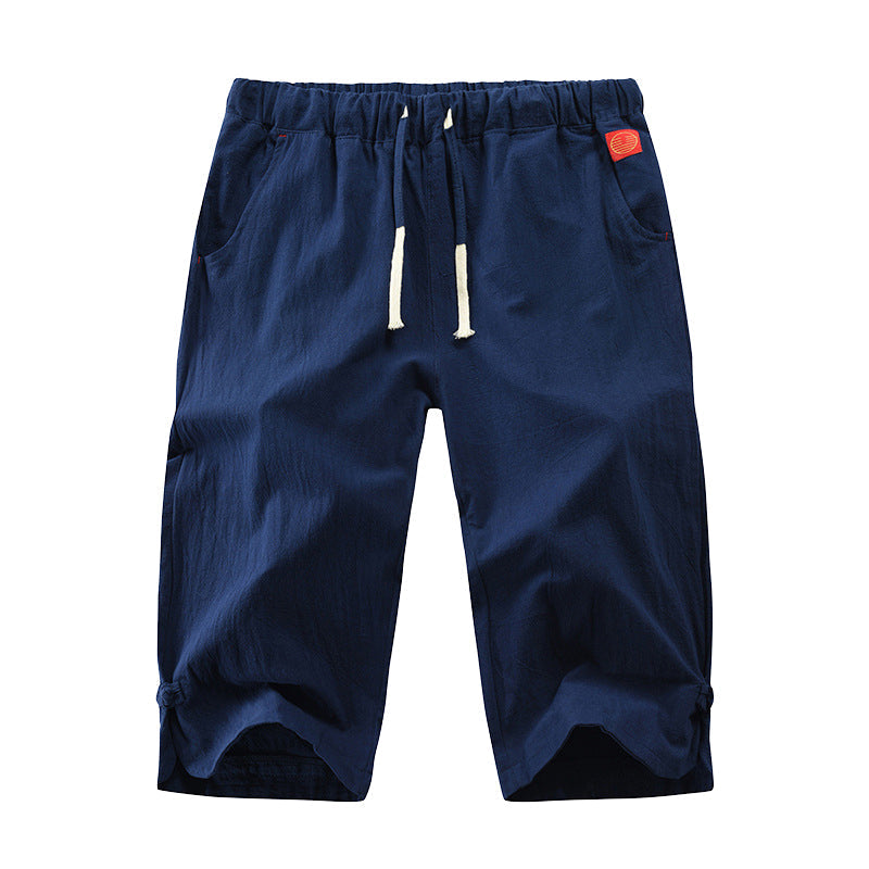 Zed® | Casual Cotton And Linen Lace-Up Shorts For Men