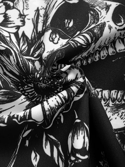 Assuan® | Skull Floral Print Button Up Shirt