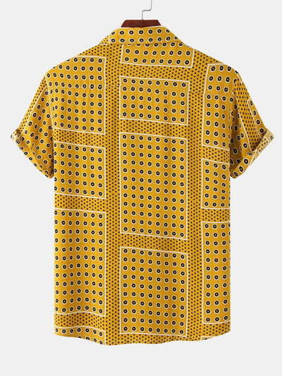 Arsen® | Polka Dot Floral Print Button Up Shirt