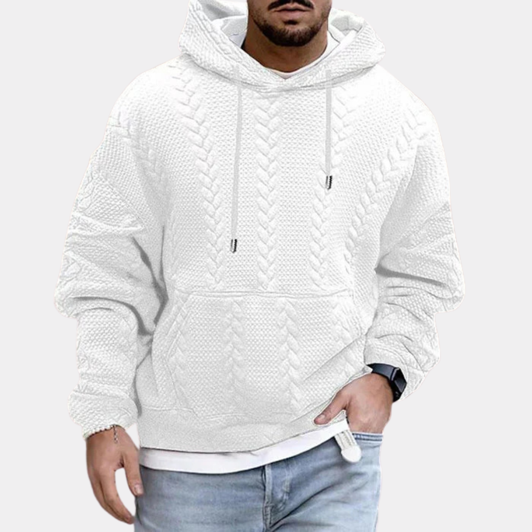Darius | Men's structured cable-knit hoodie