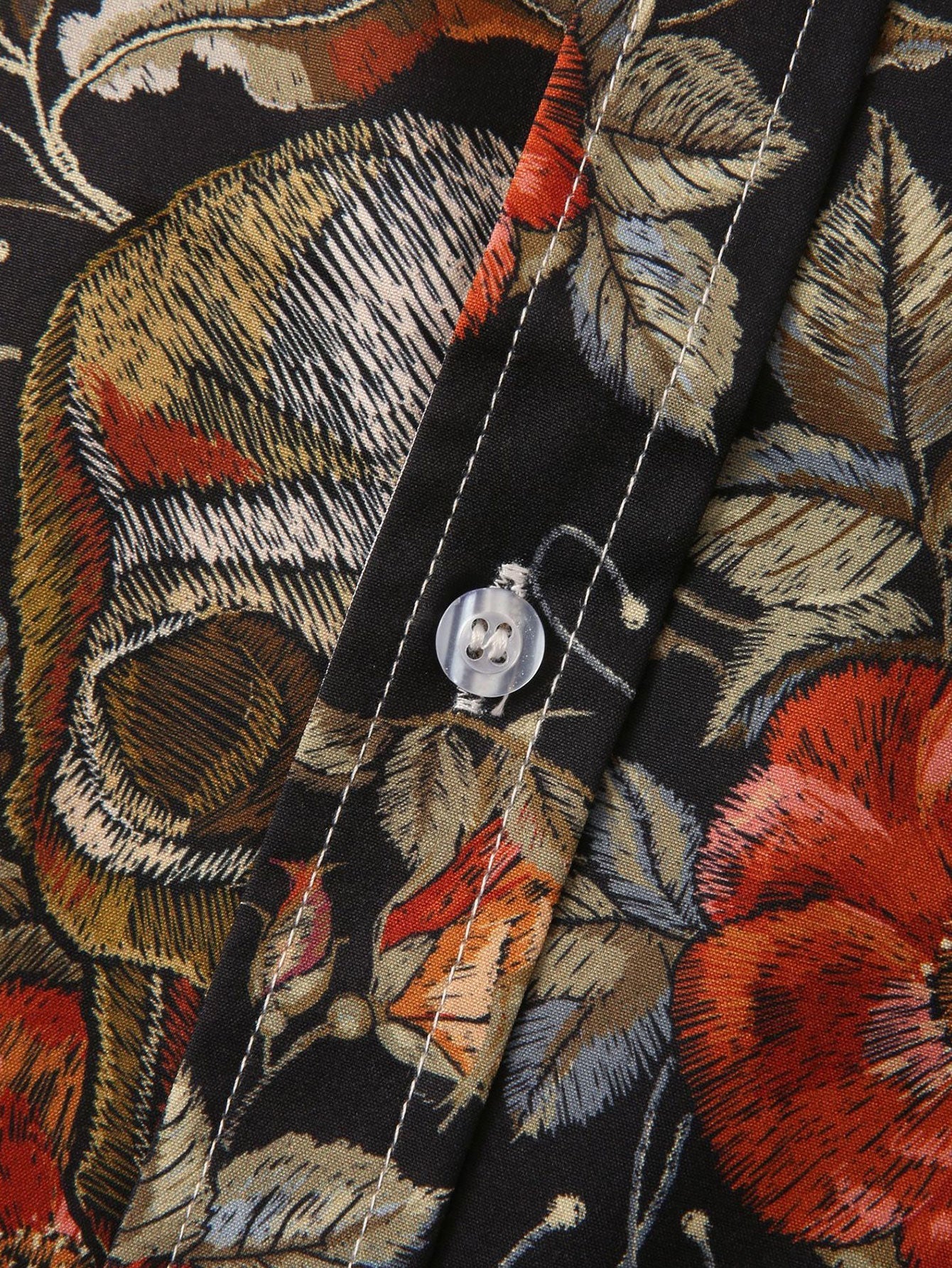 Alain® | Rose Skull Print Button Up Shirt