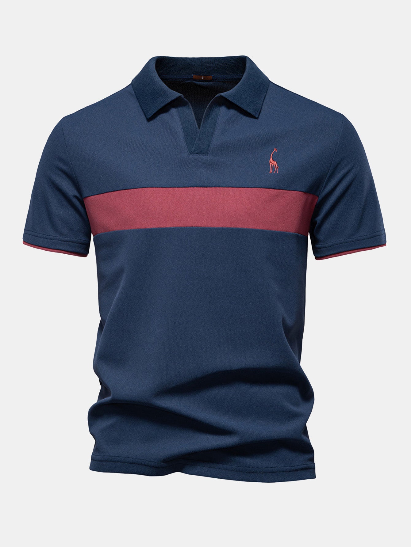 Miles | Contrast Pique V Neck Polo Shirt