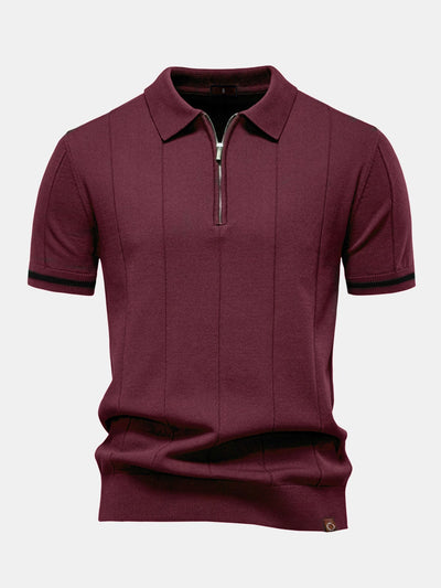 Franklin® | Contrast Trim Zipper Knit Polo Shirt