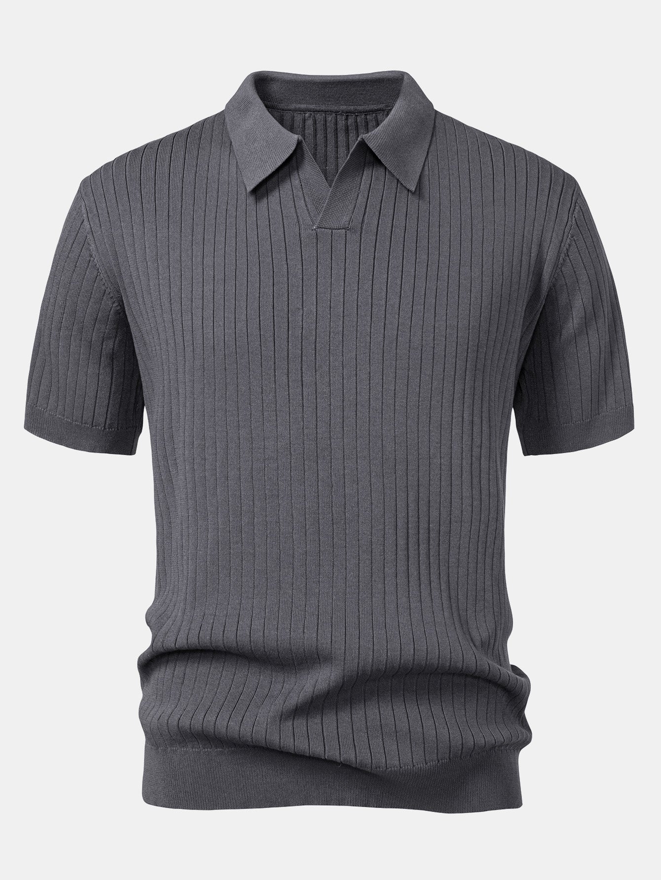 Connor | Stripe V Neck Knit Polo Shirt