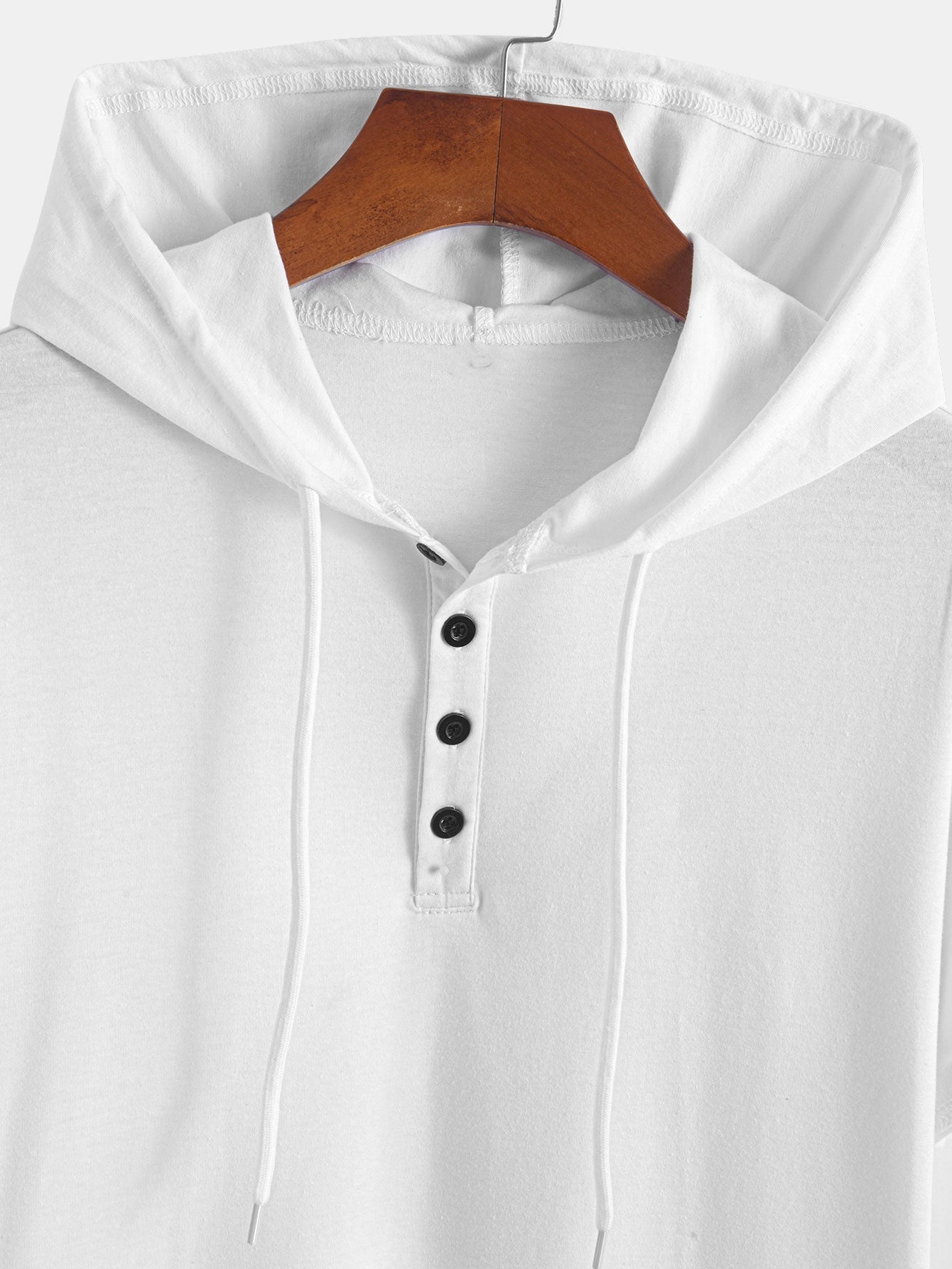 Celestino® | Short Sleeve Henley Hooded T-Shirt
