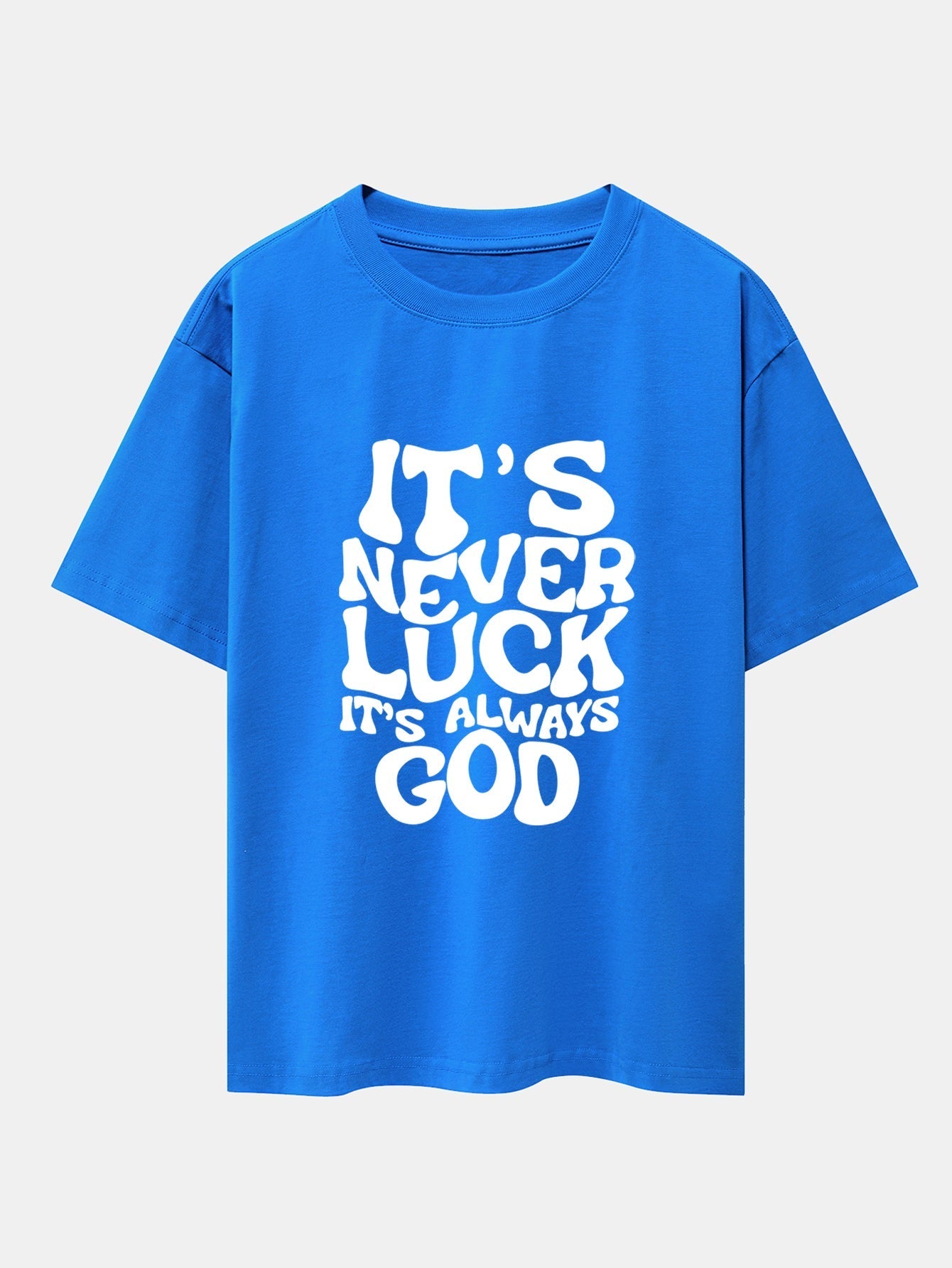 Dolores® | God Slogan Print Drop Shoulder Oversize T-Shirt