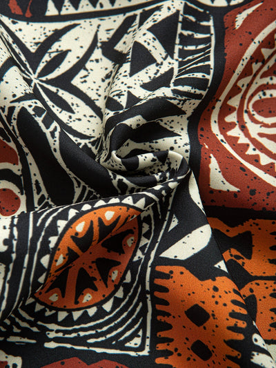 Italo® | Ethnic Geometry Print Button Up Shirt