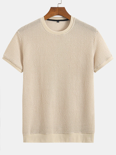 Mauricio® | Short Sleeve Waffle Ribbed Hem T-Shirt