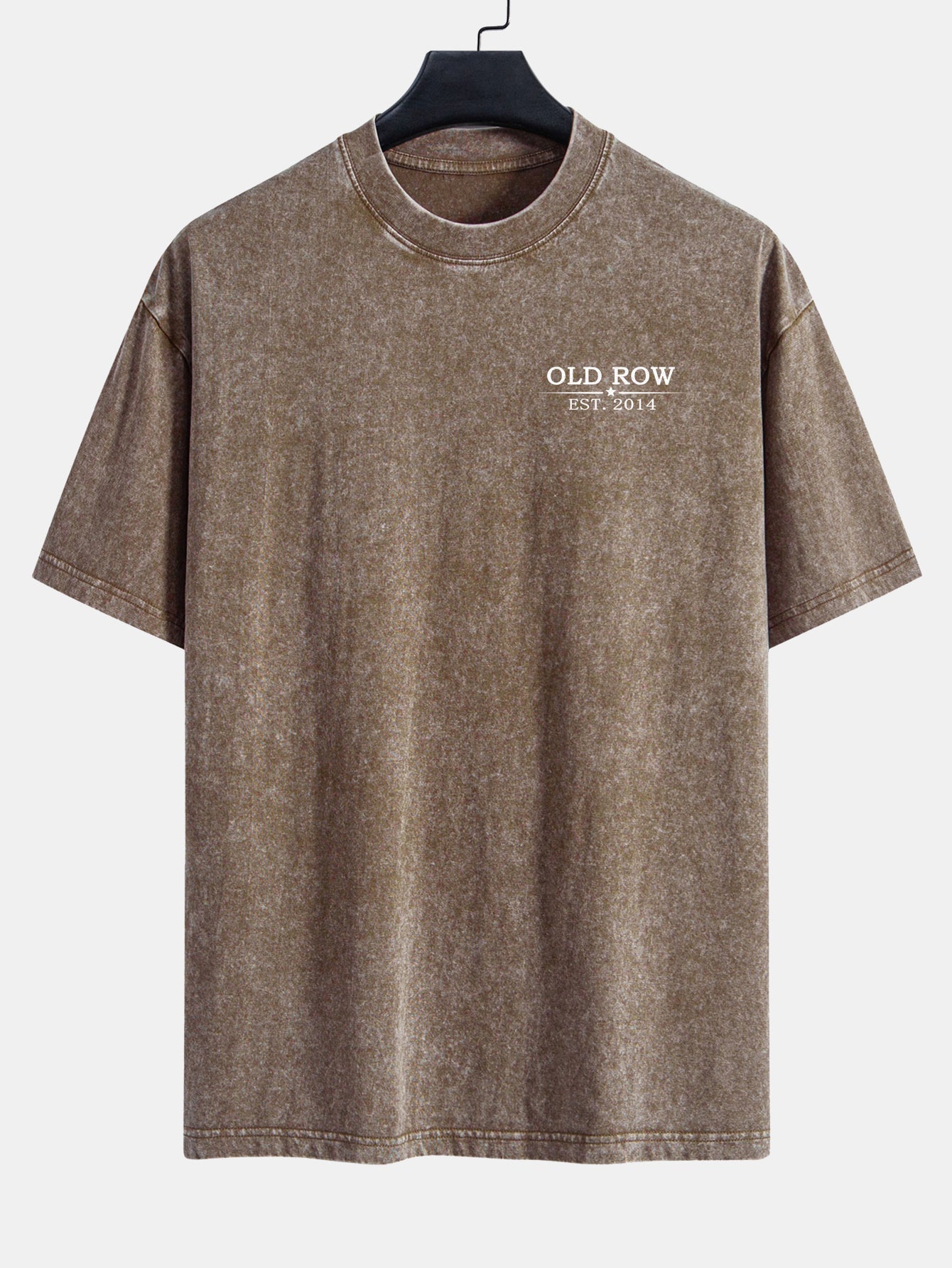 Jairo® | USA Old Row Beer Print Washed Distressed Drop Shoulder T-Shirt