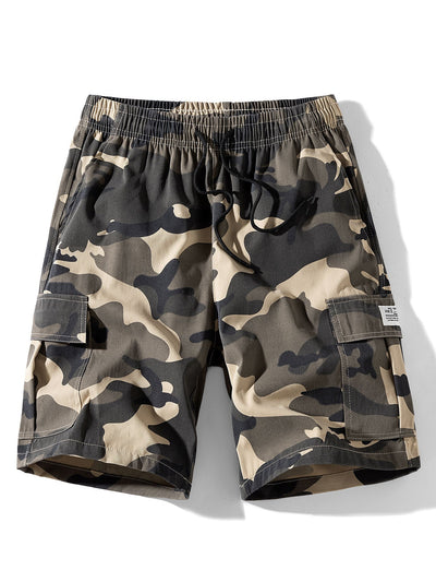 Eusebius | Camouflage Drawstring Cargo Shorts