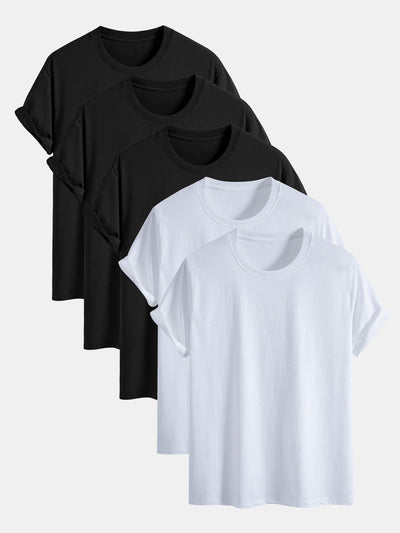 Adonia® | 5 Pieces Basic Regular Fit Cotton T-Shirts