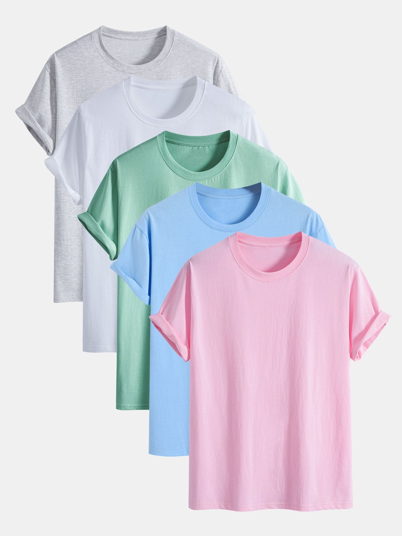 Adonia® | 5 Pieces Basic Regular Fit Cotton T-Shirts