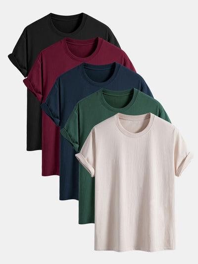 Adonia® | 5 Pieces Basic Regular Fit Cotton T-Shirts