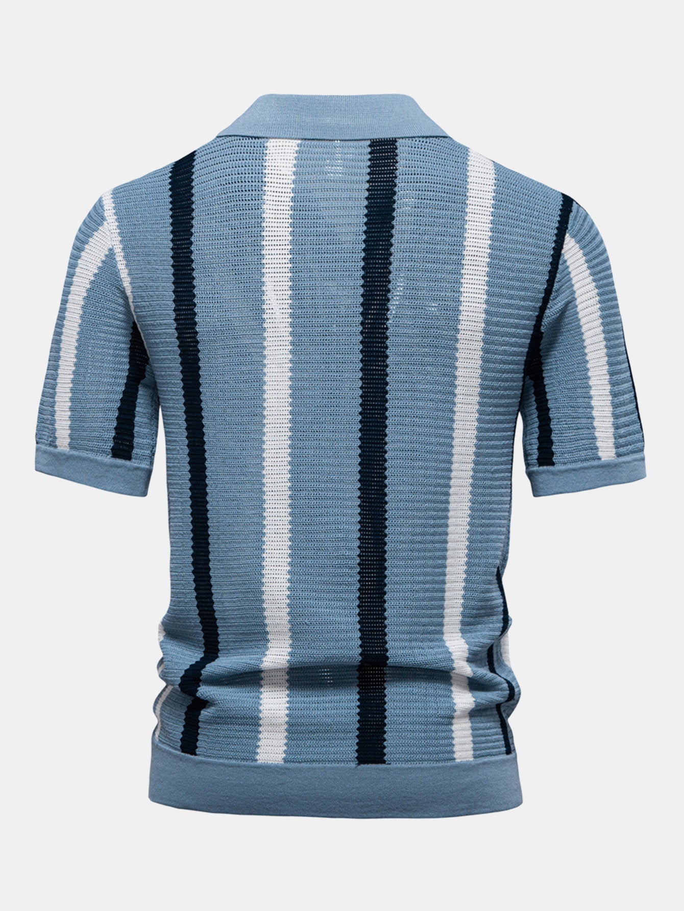 Jordan | Stripe Knit V Neck Polo Shirt