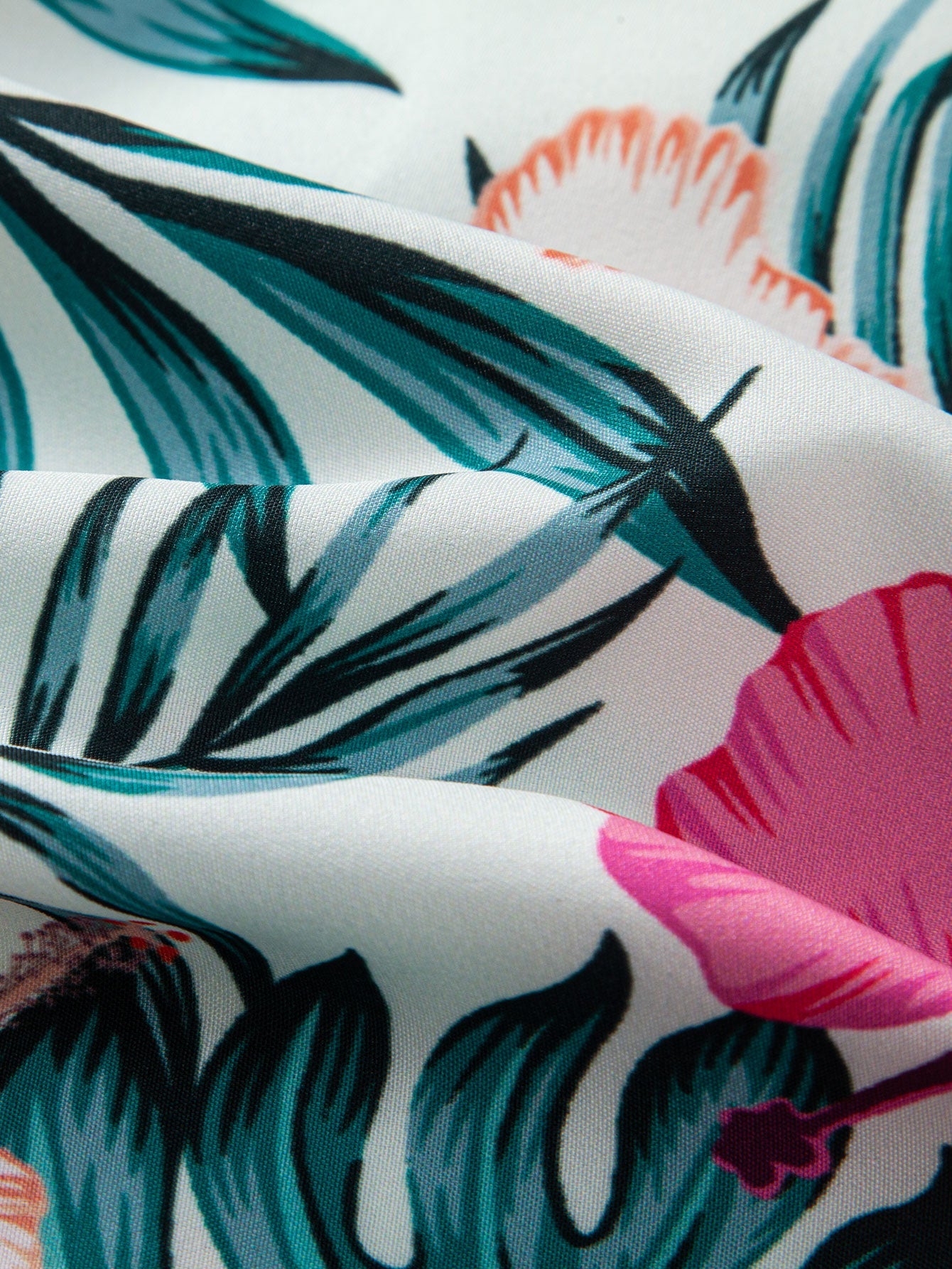 Lucas® | Tropical Flowers Print Button Up Shirt & Zip Pocket Swim Shorts