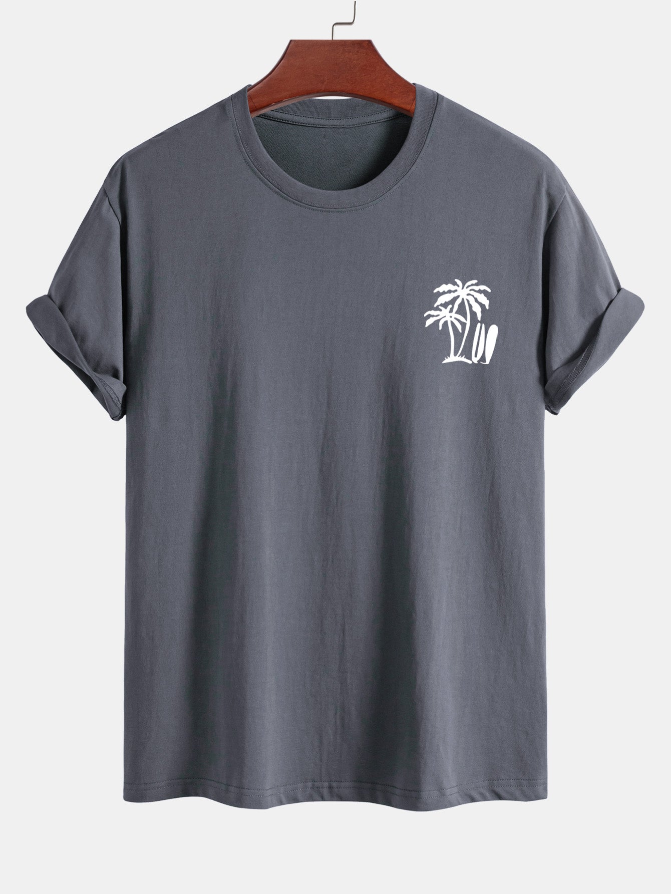 Darío® | Palm Tree Surfboard Print Cotton T-Shirt