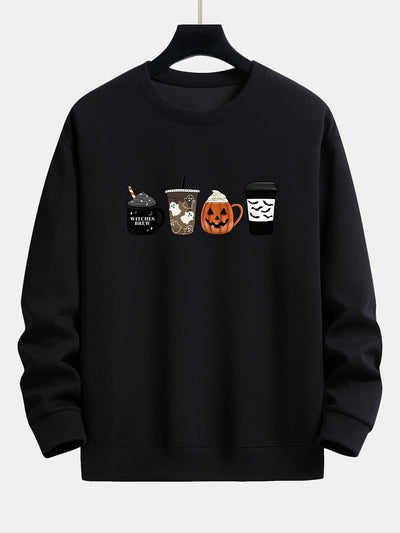 Casimiro® | Halloween Coffee Print Relax Fit Sweatshirt