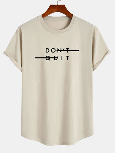 Nilo® | Don'T Quit Print Cotton Arc Hem T-Shirt