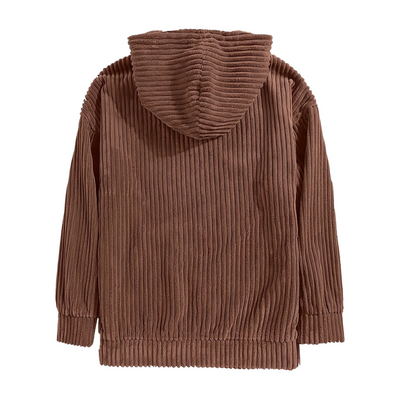 Dionel | Men's structured corduroy hoodie with kangaroo pocket